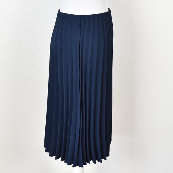 Everlane Pleated Navy Blue Midi Skirt - 2 - Picture 6 of 8